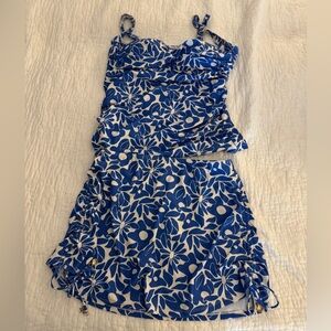 NWT Nicole Miller High Waist Skirted Floral Tankini | XL L. 2 piece set
